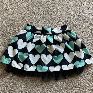 Aqua and White Hearts Skirt